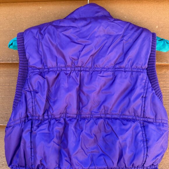 Weatherproof Girls 7/8 Purple Puffer Vest With Plaid Lining - Picture 7 of 8